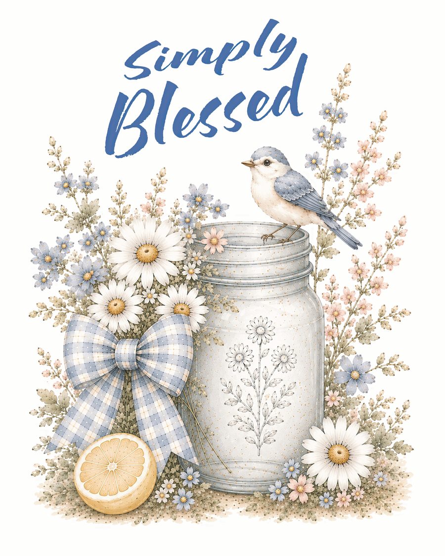 Simply Blessed watercolor print